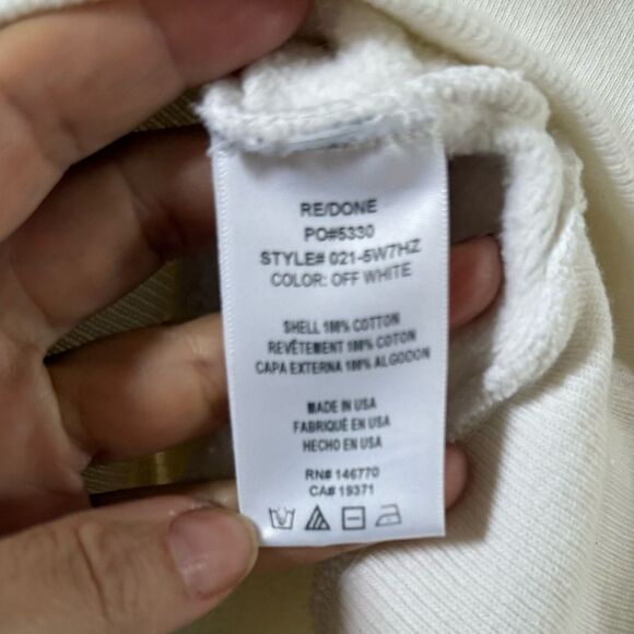 re/done Hanes 70s Half-zip Sweatshirt in Off-White L - Picture 7 of 12